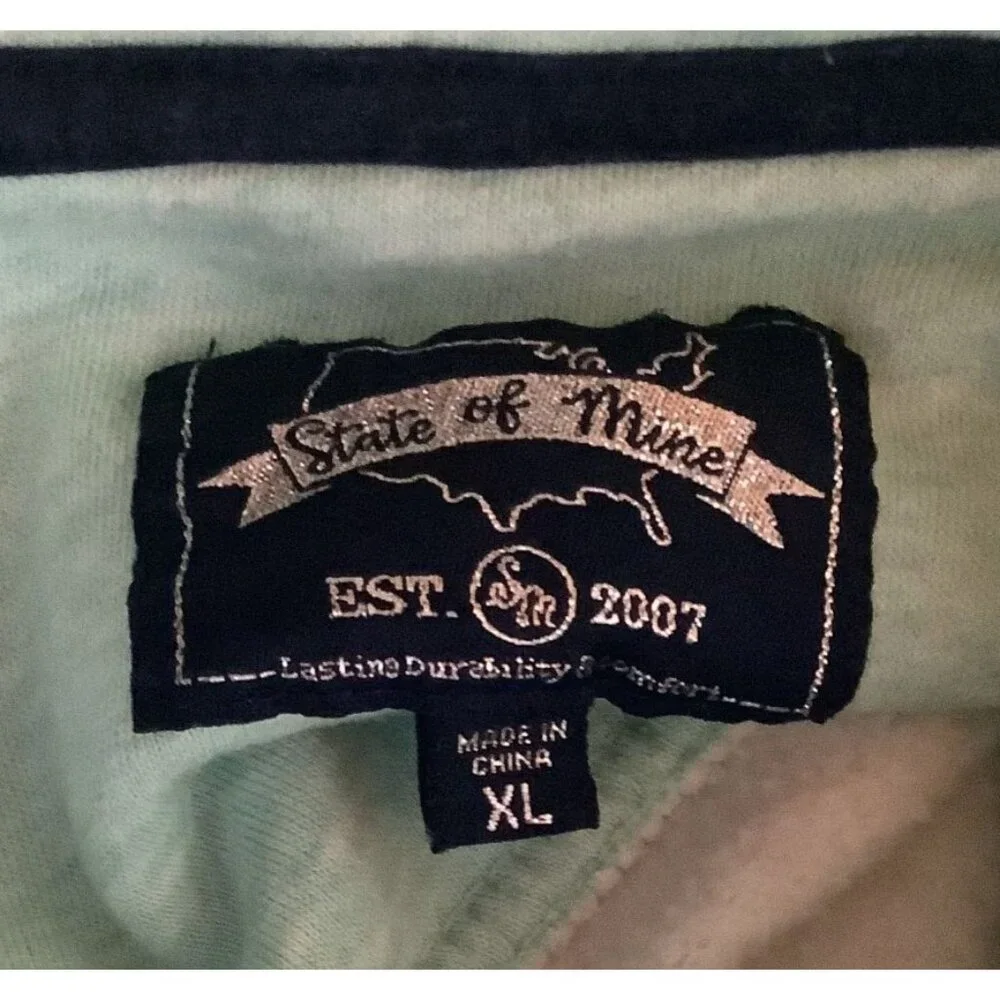 State Of Mine VIRGINIA Womans XL Quarter Button Pullover Mint Green Sweatshirt - Picture 9 of 9